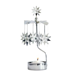 10-POINTED STAR ROTARY CANDLE HOLDER 10-pointed star rotary candle holder pluto produkter silver anglaspel