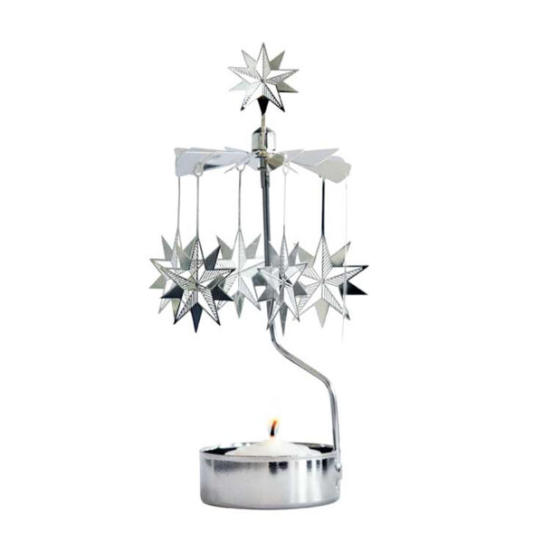 10-POINTED STAR ROTARY CANDLE HOLDER 10-pointed star rotary candle holder pluto produkter silver anglaspel