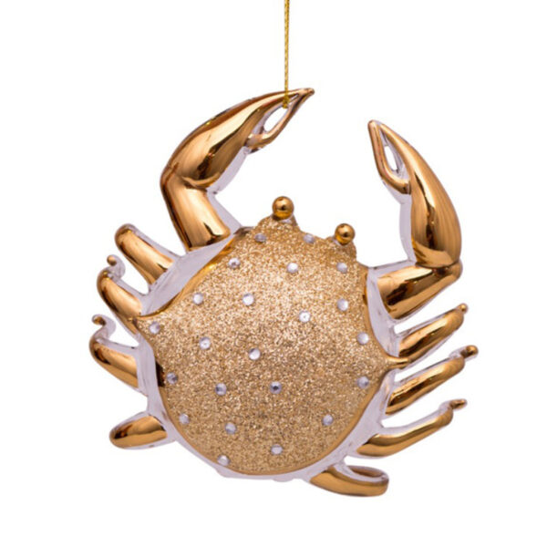 GOLDEN GLASS CRAB WITH DIAMONDS PENDANT