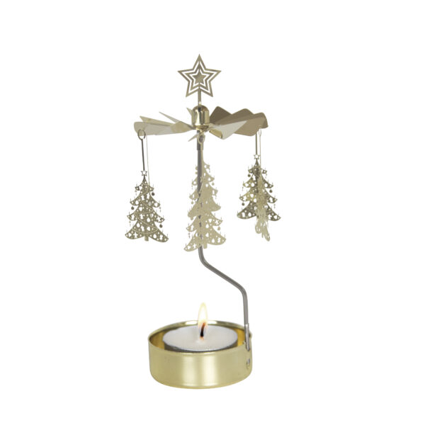 CHRISTMAS TREE ROTARY CANDLE HOLDER