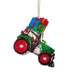 TRACTOR CHRISTMAS PENDANT GLASS