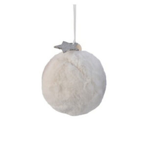 White fluffy Christmas ornament - Kaemingk