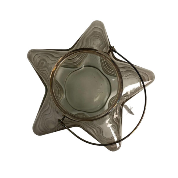 Transparent glass tea light holder star - H&S