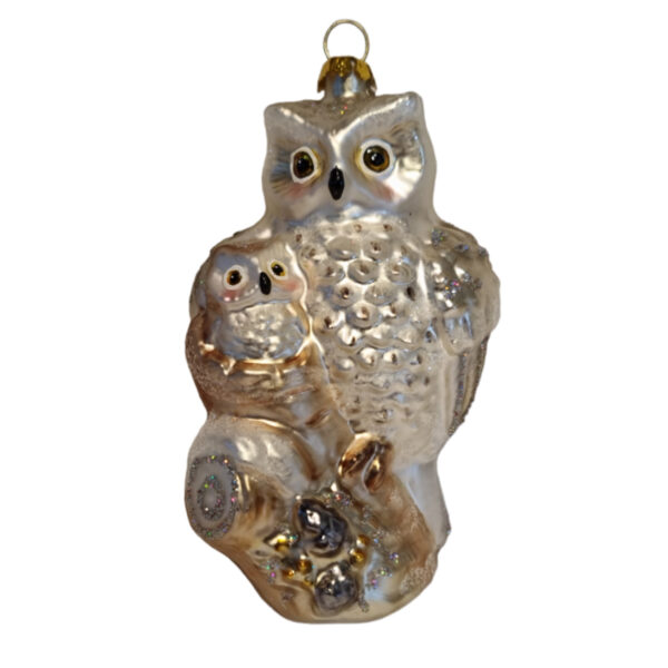 Owl with owl chick Christmas bauble - Jack Mensinga Christmas collection