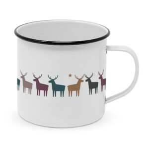 Enamel cup Christmas deer