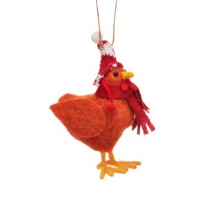 Chicken with woolly hat hanger