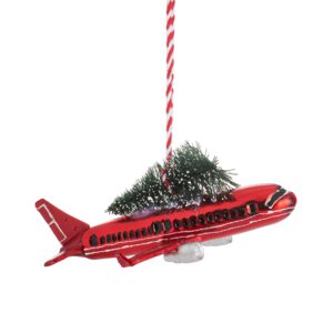 Airplane with christmas tree bauble