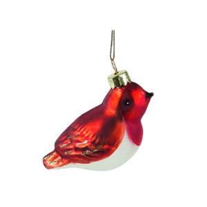 Red-white British bird bauble